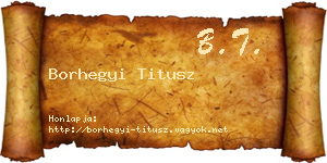 Borhegyi Titusz névjegykártya